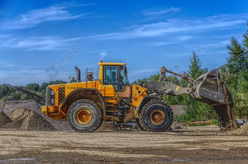 挖掘机 露天开采 卵石 砾石 污垢 原材料的移除 机 技术