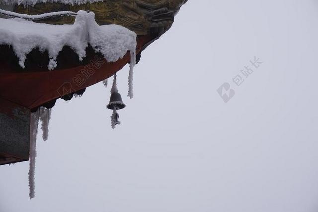 寺庙 古建筑 积雪