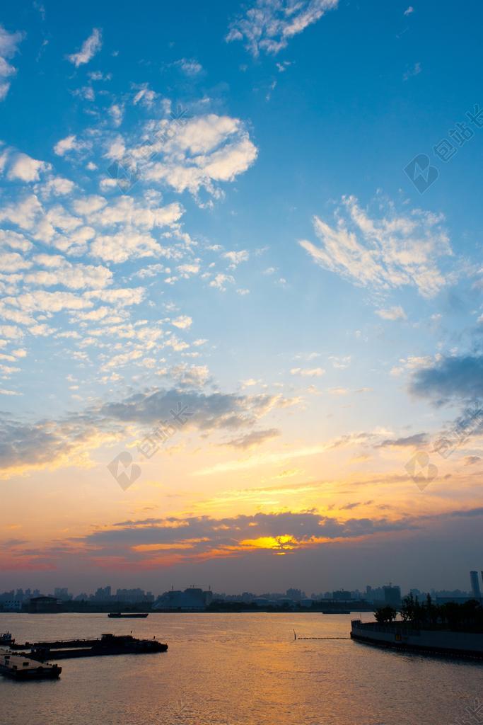 晚霞 天空 海湾